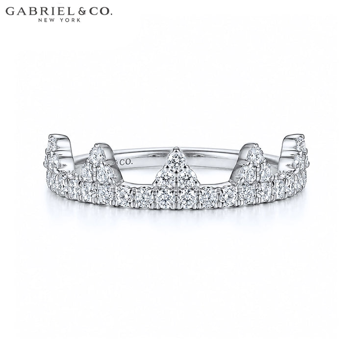 0.45ctw Natural Diamond French Pavé Crown Ring 5.0mm