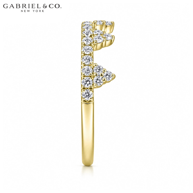 0.45ctw Natural Diamond French Pavé Crown Ring 5.0mm