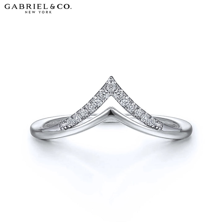 Natural Diamond French Pavé Chevron Ring