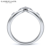 0.09cts Diamond Chevron Ring 1.5mm