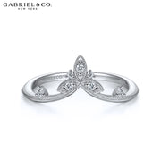 0.09cts Diamond Chevron Ring 1.5mm