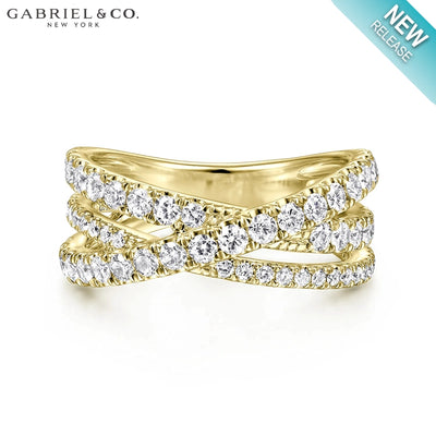 Natural Diamond Criss Cross Ring 8.8mm