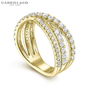 Natural Diamond Criss Cross Ring 8.8mm