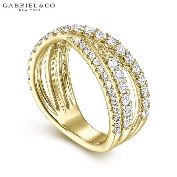 Natural Diamond Criss Cross Ring 8.8mm