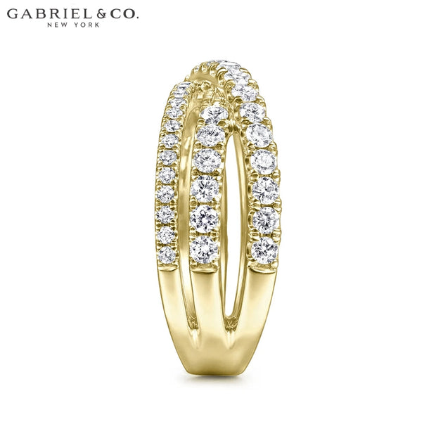 Natural Diamond Criss Cross Ring 8.8mm