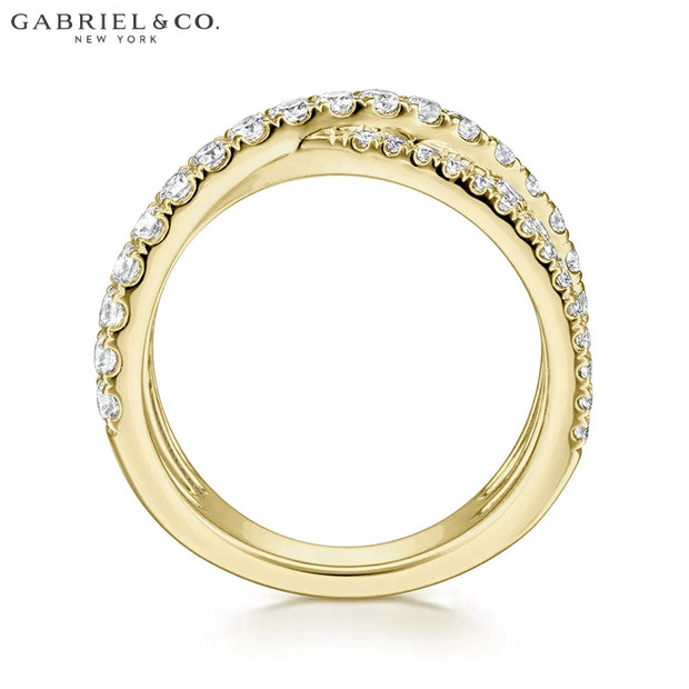 Natural Diamond Criss Cross Ring 8.8mm