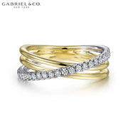 Natural Diamond Criss Cross Ring 6.5mm