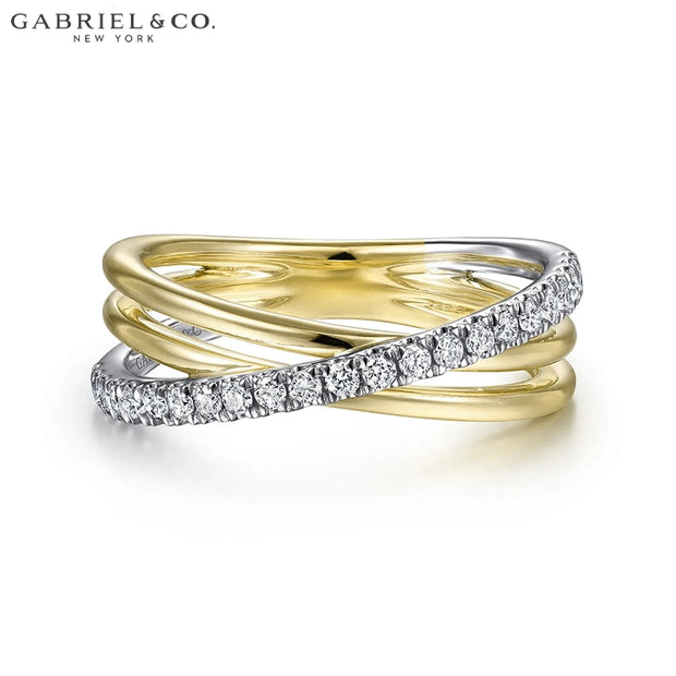 Natural Diamond Criss Cross Ring 6.5mm