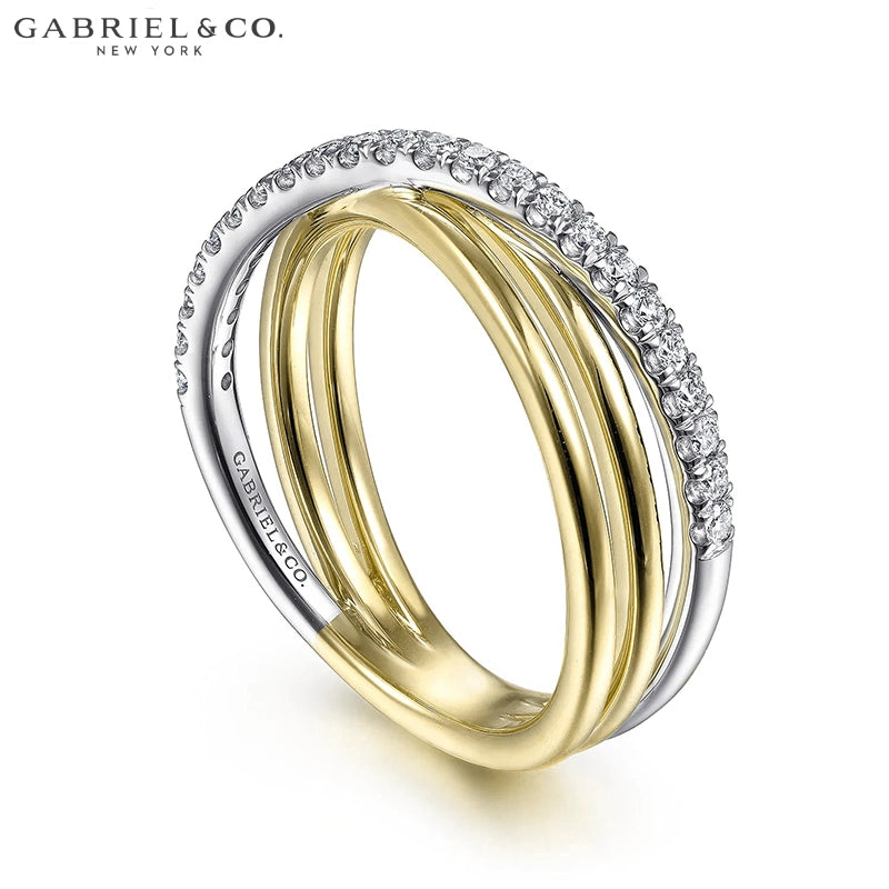 Natural Diamond Criss Cross Ring 6.5mm