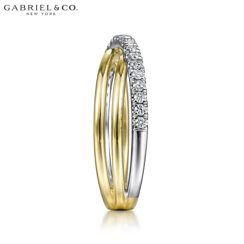 14kt Natural Diamond Criss Cross Ring