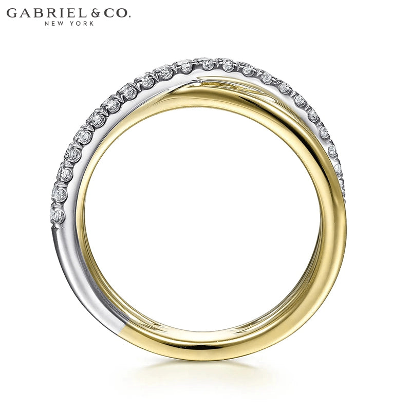 14kt Natural Diamond Criss Cross Ring