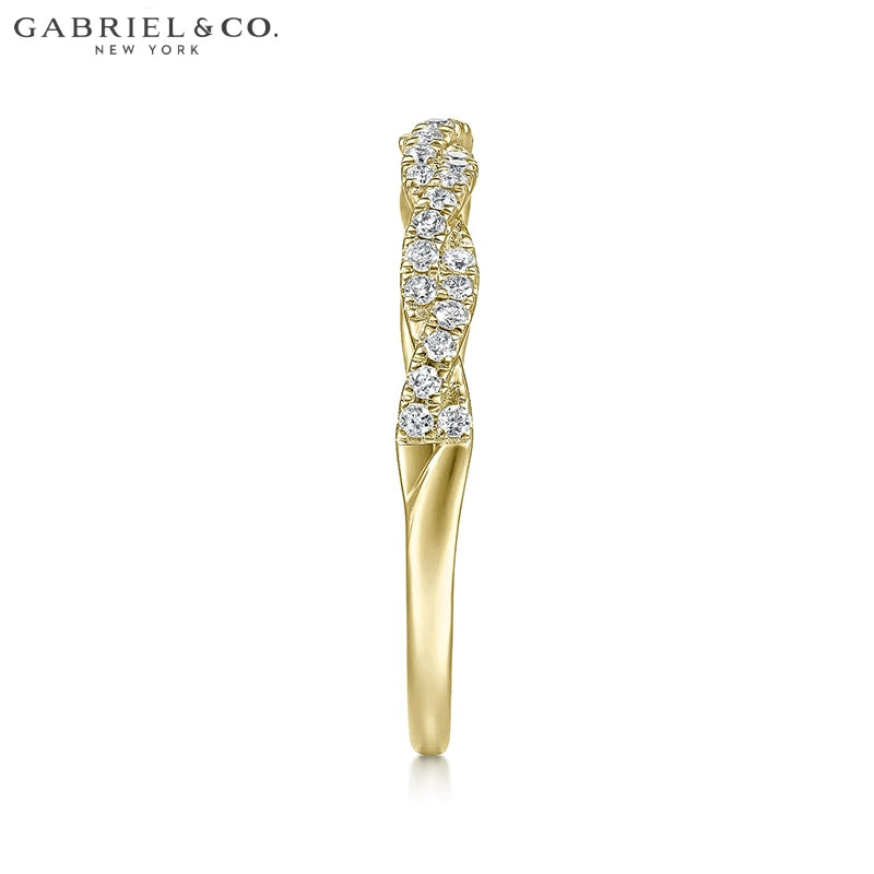 0.11ctw Natural Diamond French Pavé Twist Ring 2.2mm