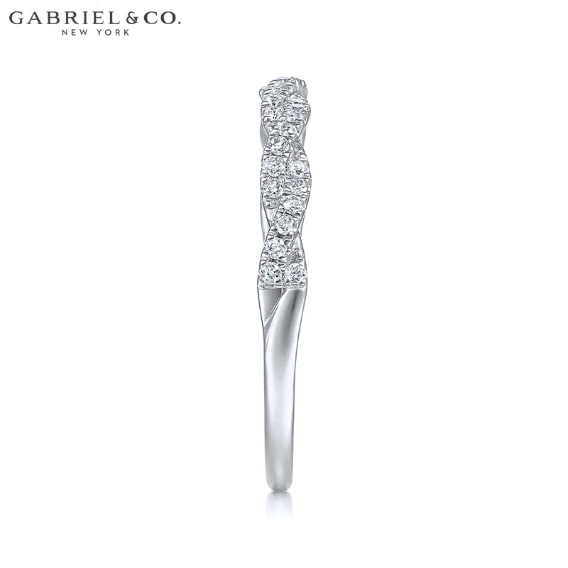 0.11ctw Natural Diamond French Pavé Twist Ring 2.2mm