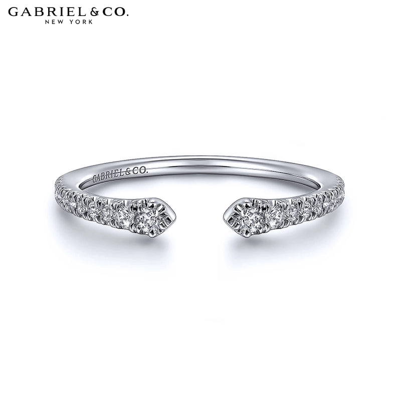 14kt Natural Diamond Open Tip Ring