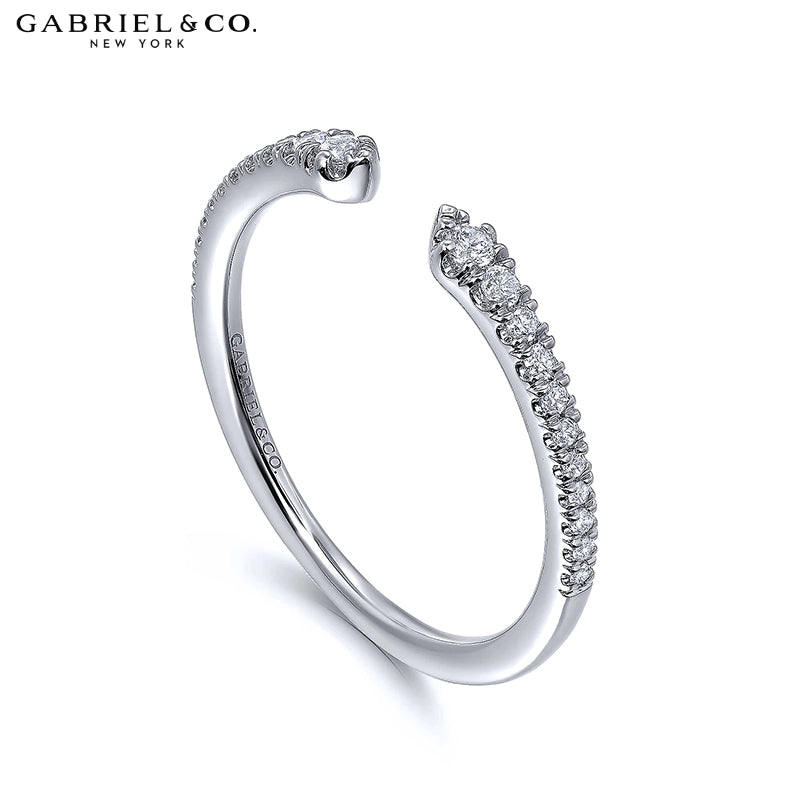 14kt Natural Diamond Open Tip Ring