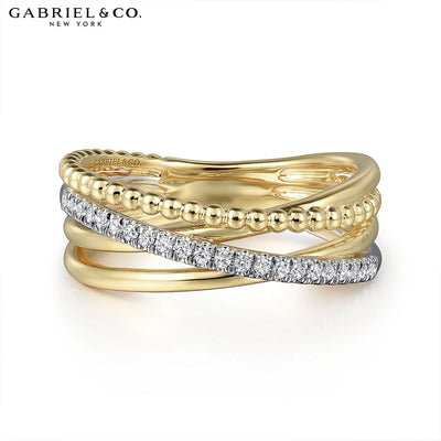 0.11cts Diamond Layered Crossover Ring