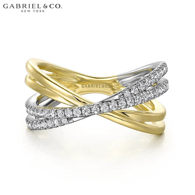 Natural Diamond Criss Cross Ring 10.0mm