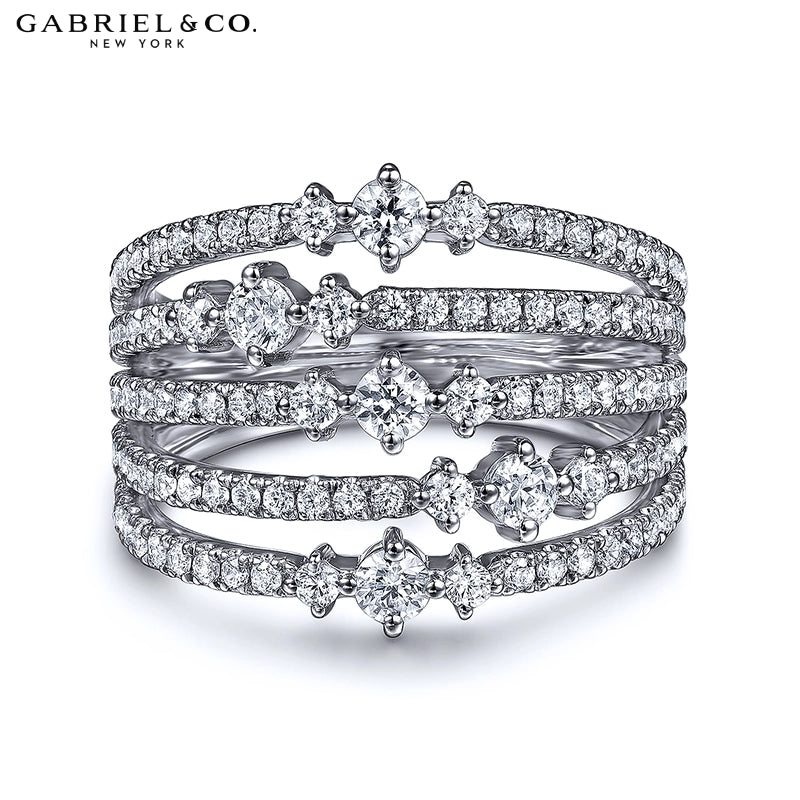 Natural Diamond Multi-band Ring