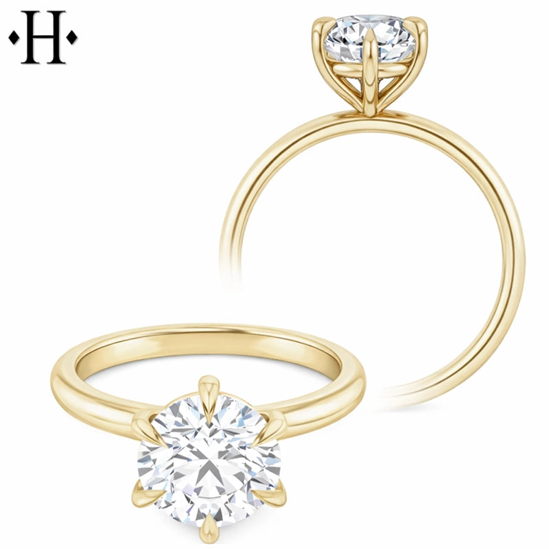 1.50ctr-2.00ctr Round Cut Natural Diamond Ring