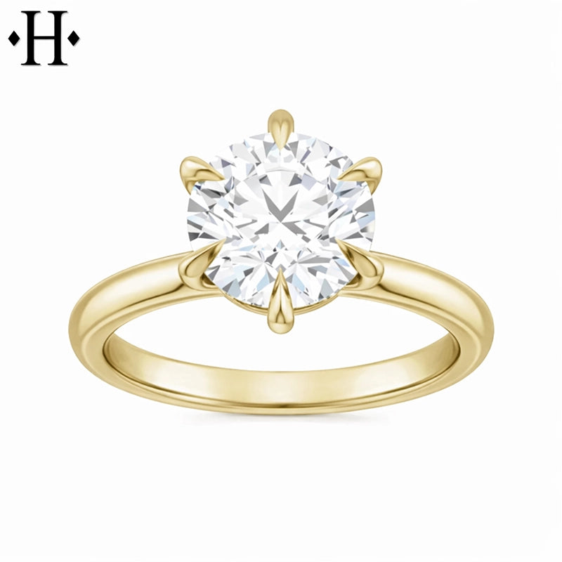 1.50ctr-2.00ctr Round Cut Natural Diamond Ring