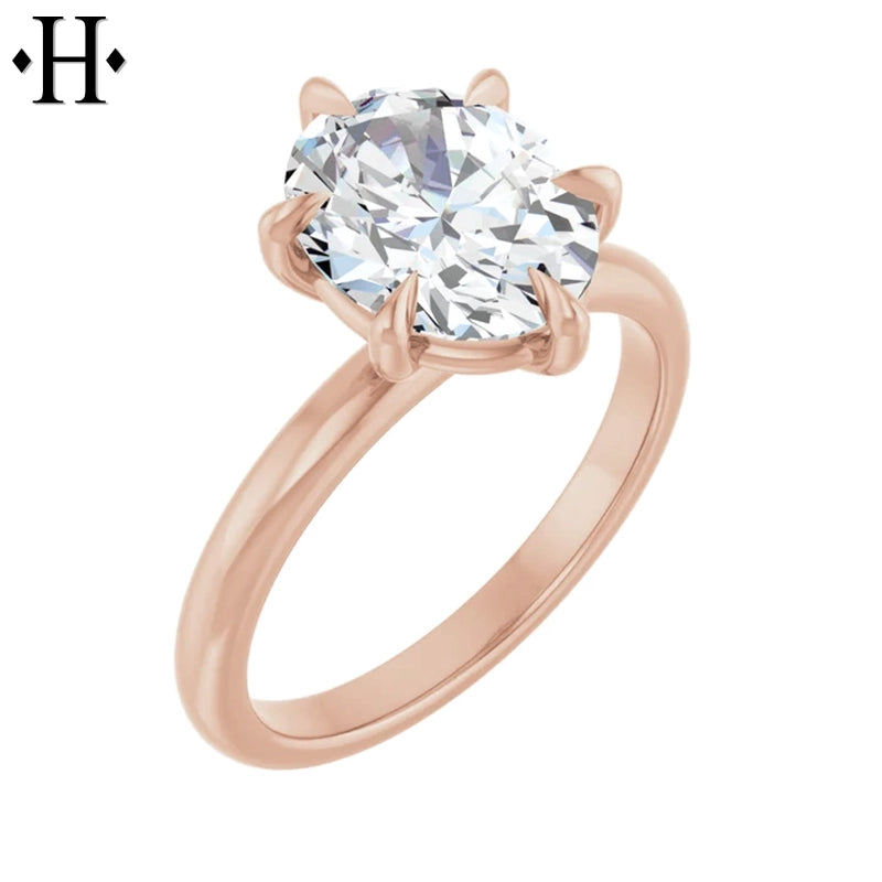 1.00ctr-3.00ctr Oval Cut Lab Grown Diamond Ring Tailor Made