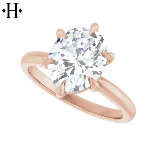 1.00ctr-3.00ctr Oval Cut Lab Grown Diamond Ring