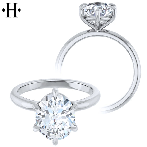 1.00ctr-3.00ctr Oval Cut Lab Grown Diamond Ring