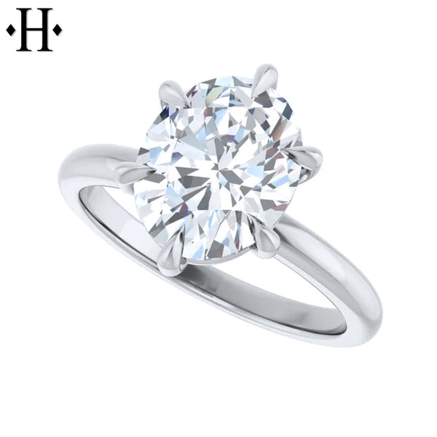 1.00ctr-3.00ctr Oval Cut Lab Grown Diamond Ring