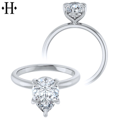 1.00ctr-3.00ctr Pear Cut Diamond Customizable Ring