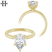 1.00ctr-3.00ctr Pear Cut Diamond Customizable Ring