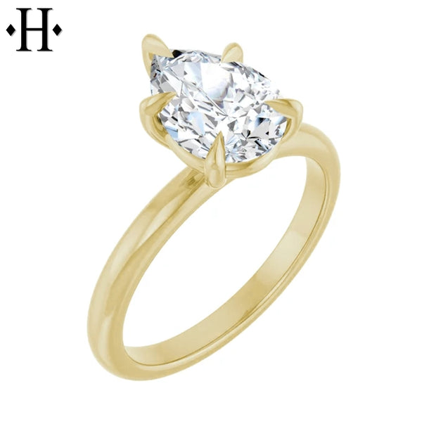 1.00ctr-3.00ctr Pear Cut Diamond Customizable Ring