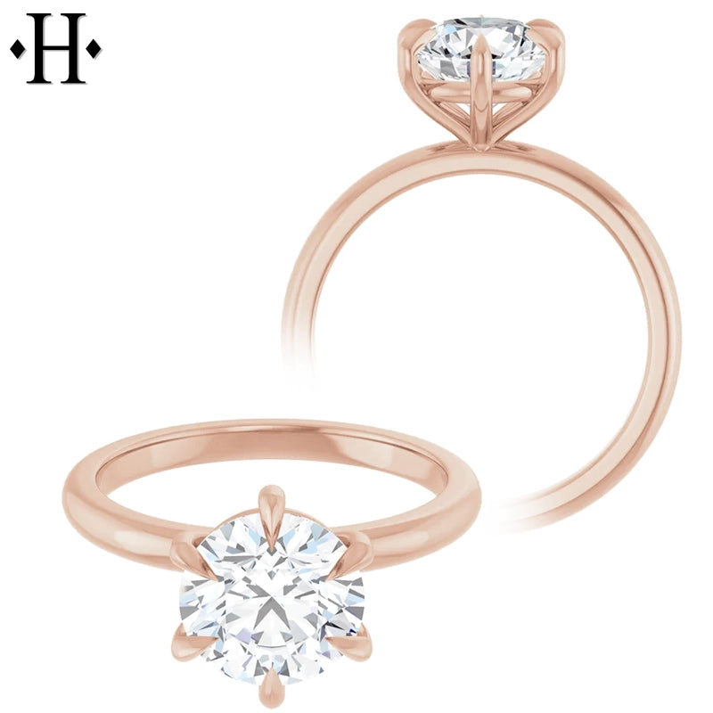 1.00ctr-2.00ctr Round Cut Lab Grown Diamond Ring Tailor Made