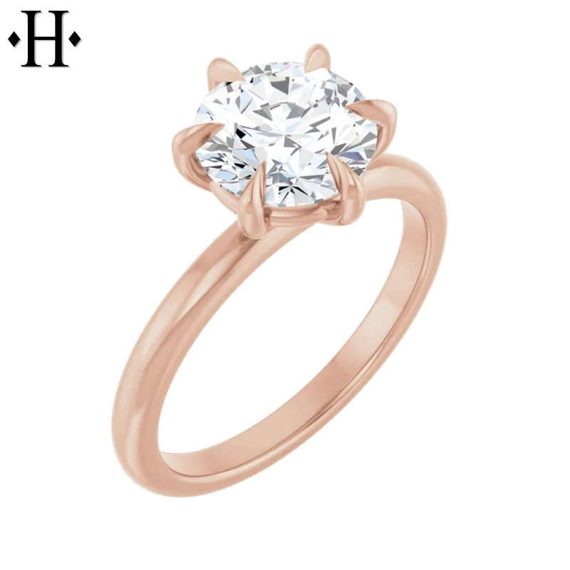 1.00ctr-2.00ctr Round Cut Lab Grown Diamond Ring Tailor Made