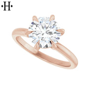 1.00ctr-3.00ctr Round Cut Lab Grown Diamond Ring