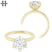 1.00ctr-3.00ctr Round Cut Lab Grown Diamond Ring