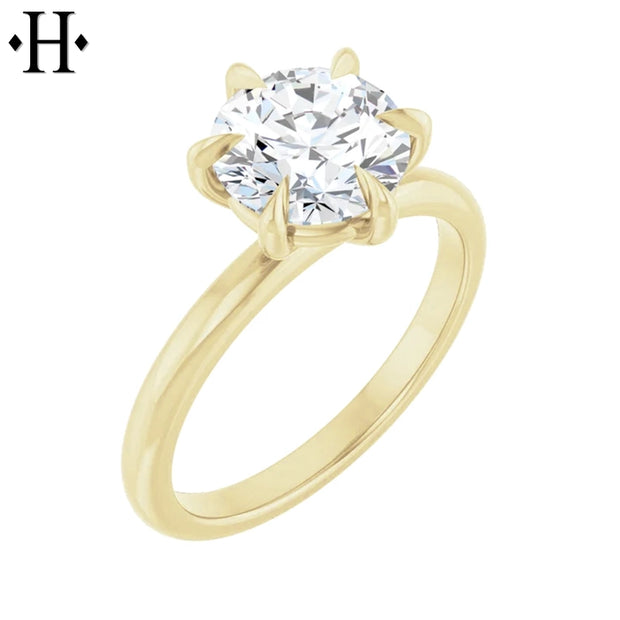 1.00ctr-3.00ctr Round Cut Lab Grown Diamond Ring