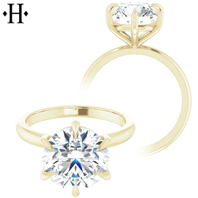 3.00ctr-5.00ctr Round Cut Lab Grown Diamond Ring Tailor Made