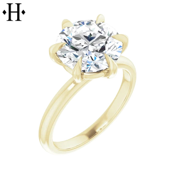 3.00ctr-5.00ctr Round Cut Lab Grown Diamond Ring