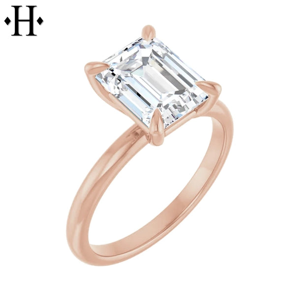 0.75ctr-2.00ctr Emerald Cut Lab Grown Diamond Ring