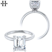 0.75ctr-2.00ctr Emerald Cut Lab Grown Diamond Ring