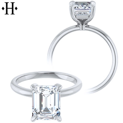 0.75ctr-2.00ctr Emerald Cut Lab Grown Diamond Ring