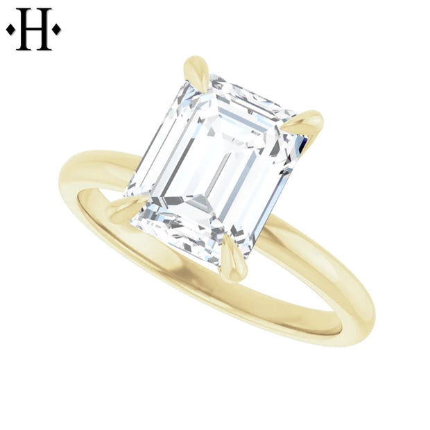 0.75ctr-2.00ctr Emerald Cut Lab Grown Diamond Ring