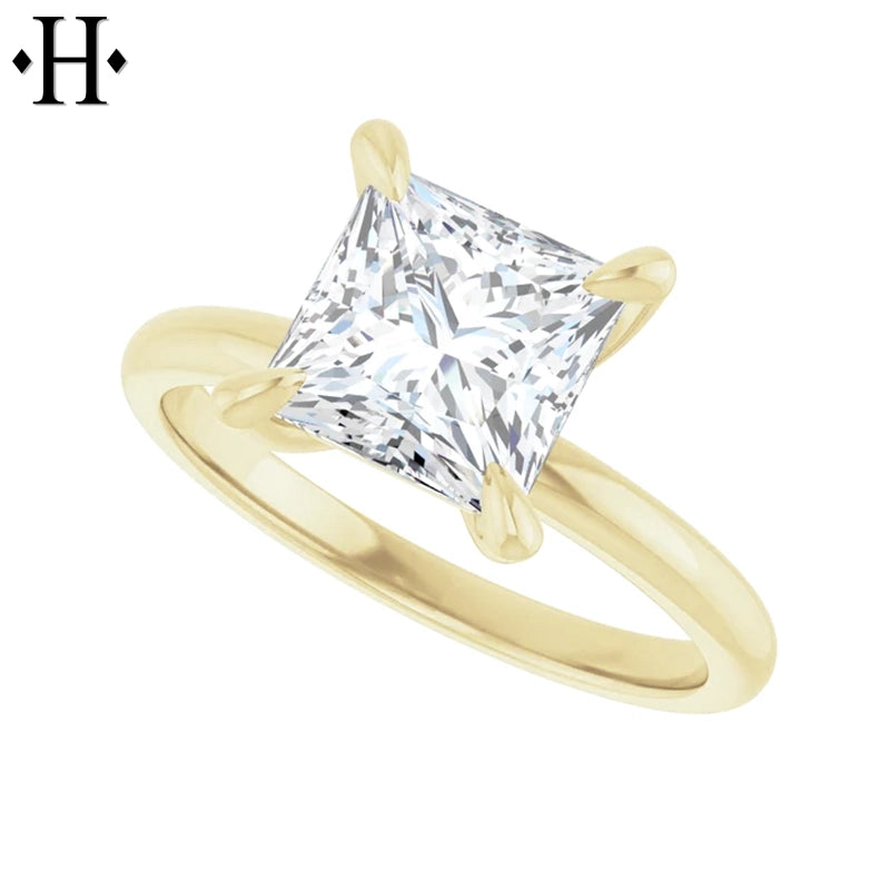 1.00ctr-2.00ctr Princess Cut Lab Grown Diamond Ring