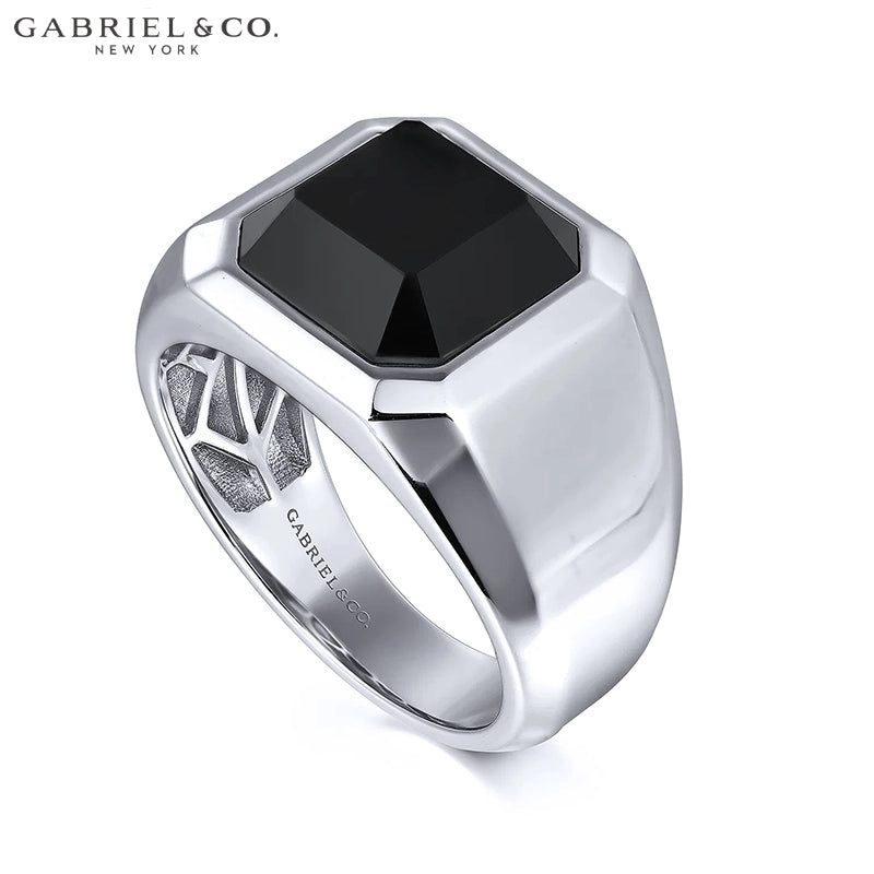 Sterling Silver Genuine Onyx Ring