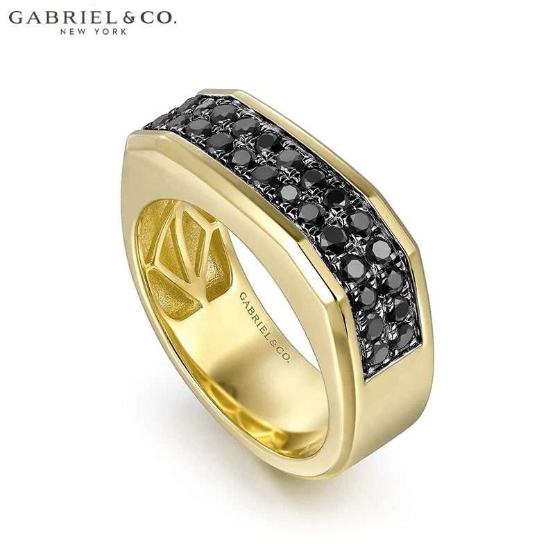14kt Black Diamond High Polish Ring 8.0mm