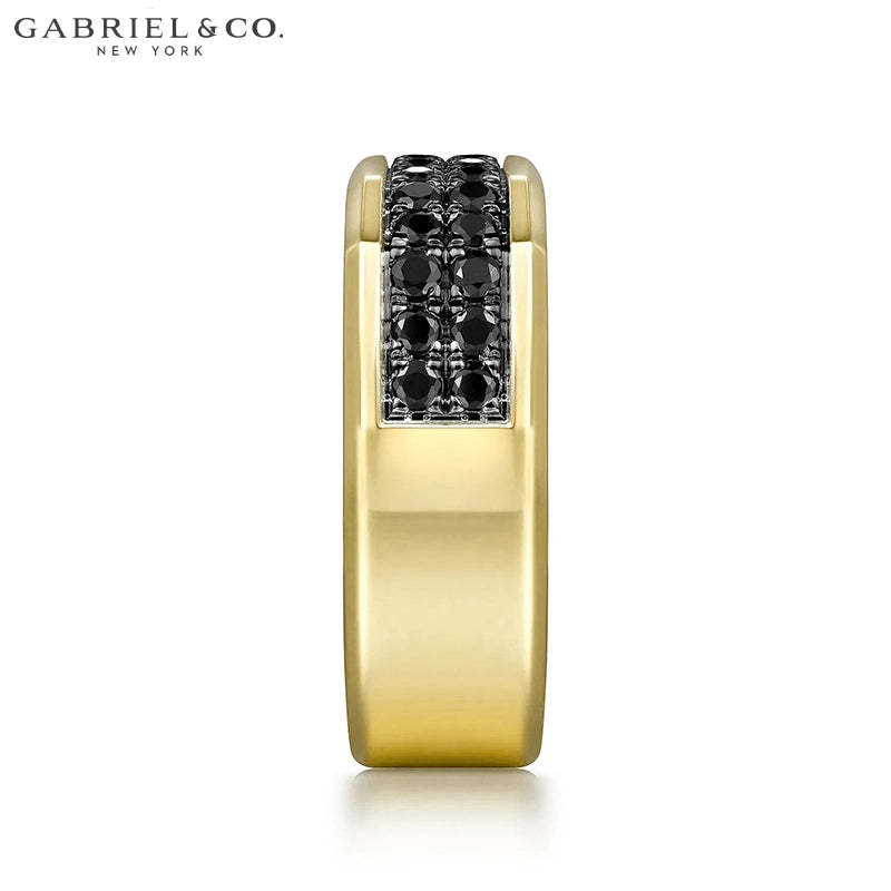 14kt Black Diamond High Polish Ring 8.0mm