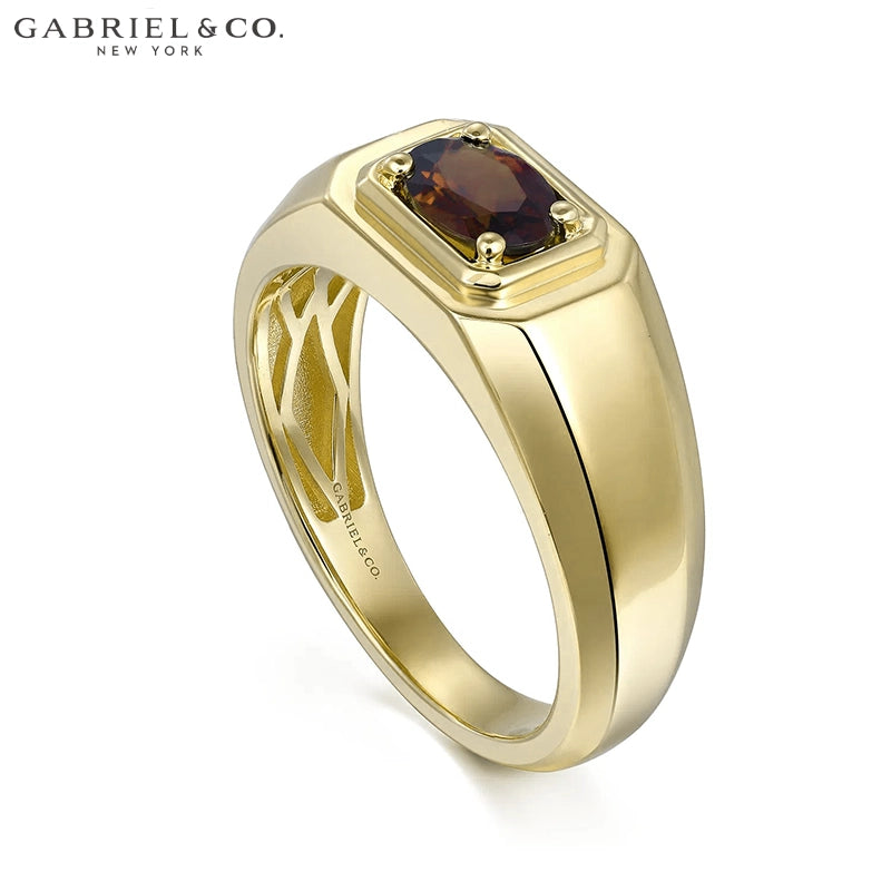 14kt Genuine Garnet High Polish Ring