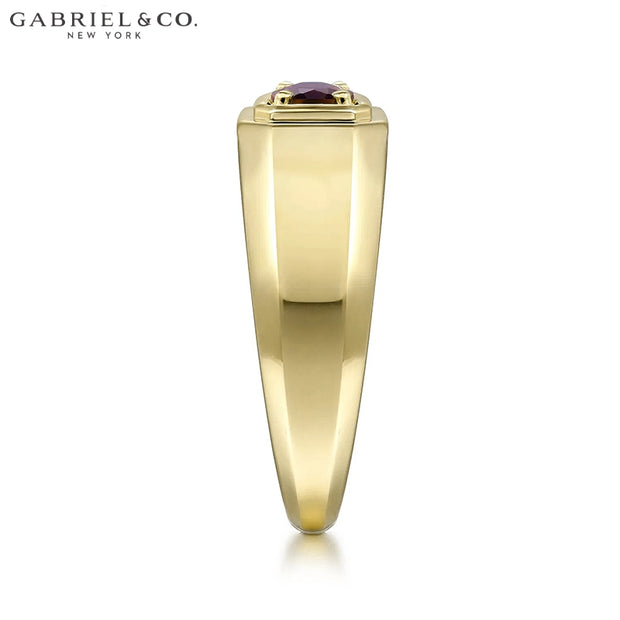 Genuine Garnet High Polish Ring 8.5mm