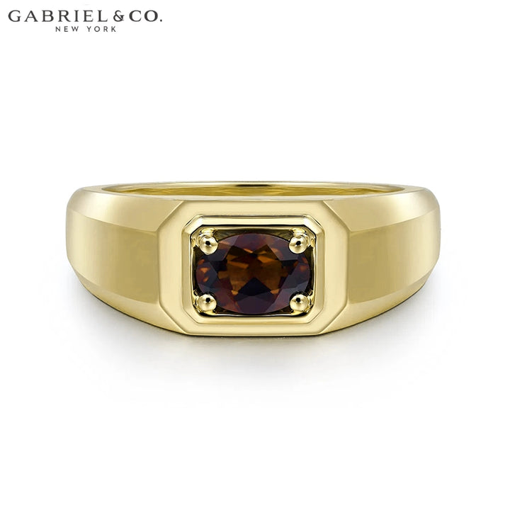 Genuine Garnet High Polish Ring 8.5mm