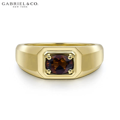 Genuine Garnet High Polish Ring 8.5mm